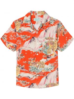 Hemd mit print mit tiger streifen Re/done orange