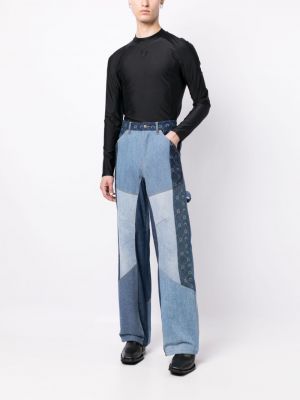 Straight jeans mit print Marine Serre blau