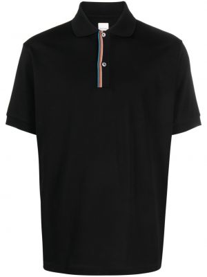 Svītrainas kokvilnas polo krekls Paul Smith melns