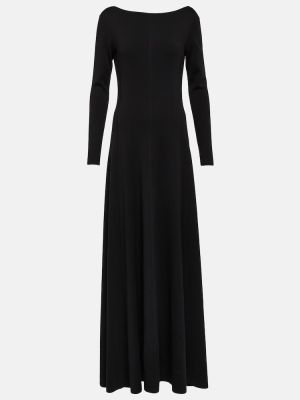 Gyapjú hosszú ruha Saint Laurent fekete