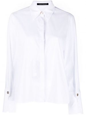 Βαμβακερό πουκάμισο με κουμπιά Luisa Cerano λευκό