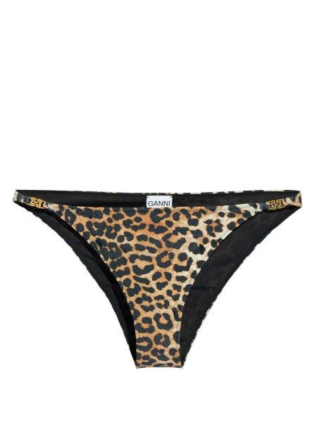 Leopar baskılı bikini Ganni kahverengi