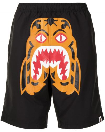 Pantalones cortos deportivos con estampado con rayas de tigre A Bathing Ape® negro