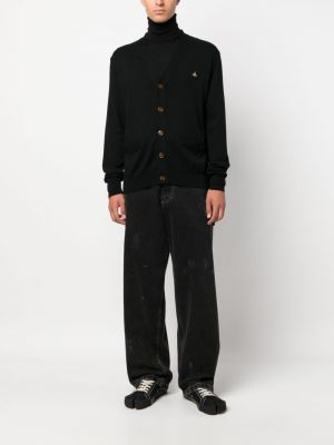 Cardigan brodé en tricot Vivienne Westwood noir
