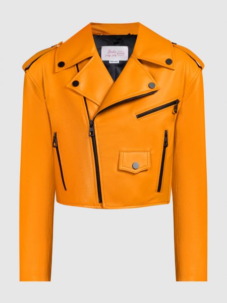 Оранжевая кожаная куртка Babe Pay Pls