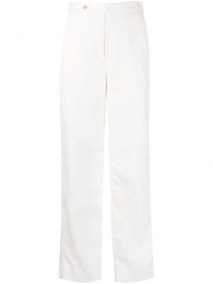 Lniane proste spodnie Bode białe