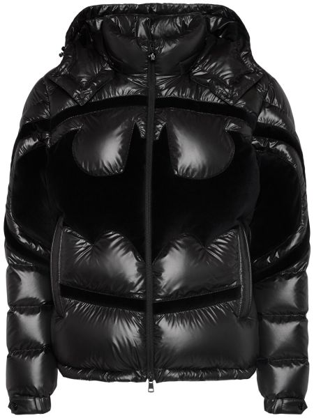 Parlak ceket Moncler siyah