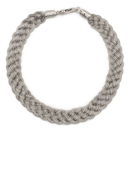 Pletený náhrdelník bez podpatku Emanuele Bicocchi stříbrný