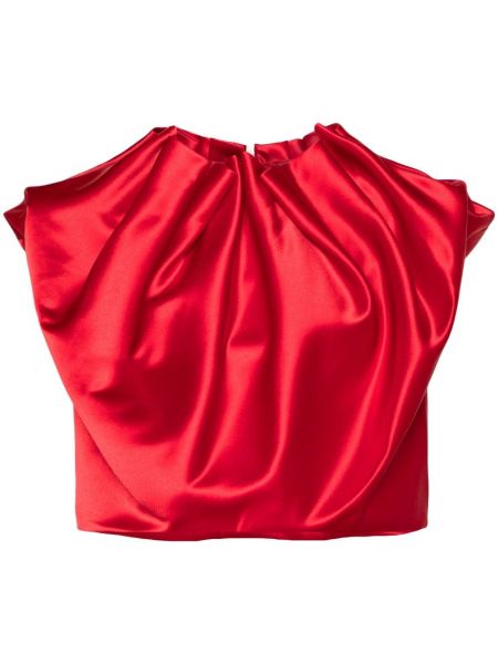 Σατέν μπλούζα ντραπέ Simone Rocha κόκκινο