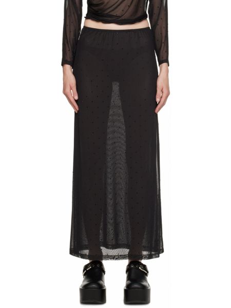 Длинная юбка со стразами Anna Sui черная
