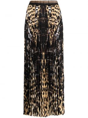 Plisovaná midi sukňa s potlačou s leopardím vzorom Pierre-louis Mascia