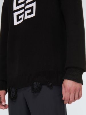 Памучен пуловер Givenchy черно