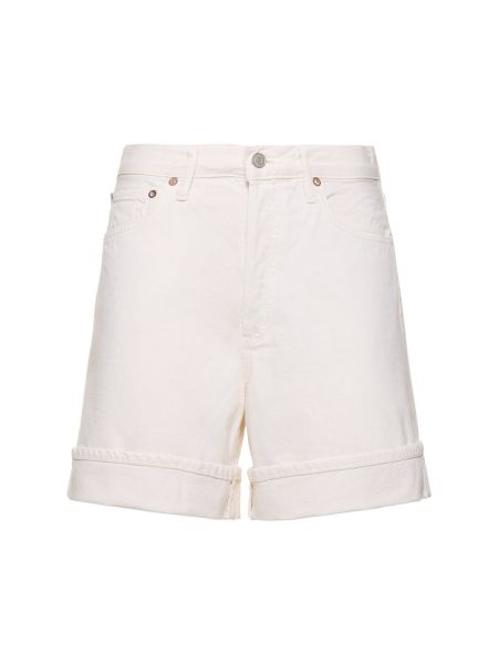 Pantalones cortos de algodón bootcut Agolde blanco