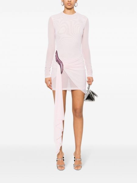 Tīkliņa mini kleita David Koma rozā