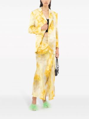 Spódnica z nadrukiem w abstrakcyjne wzory drapowana Pinko żółta