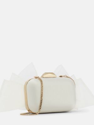 Сатенени чанта тип „портмоне“ Jimmy Choo бяло