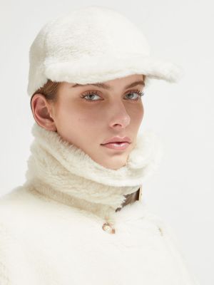 Cappello con visiera in lana d'alpaca Max Mara bianco