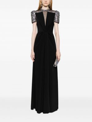 Křišťálové večerní šaty Jenny Packham černé