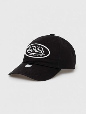 Памучна шапка с козирки с апликация Von Dutch черно