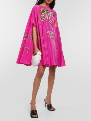 Rochie de mătase cu imagine Pucci roz