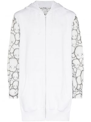 Trykt zip hettegenser Comme Des Garcons Shirt hvit