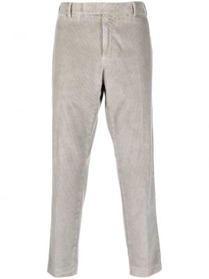 Pantaloni di velluto a coste slim fit Pt Torino grigio