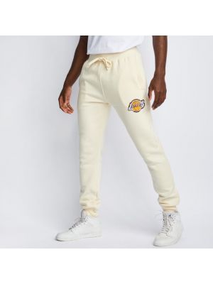 Pantalon en polaire en coton rétro Mitchell & Ness blanc