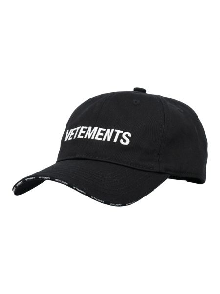 Czarna czapka z daszkiem Vetements