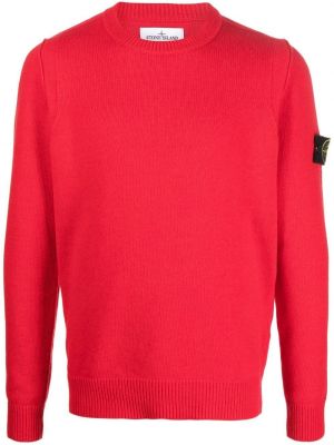 Пуловер с кръгло деколте Stone Island червено