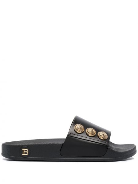 Sandalias con botones Balmain negro