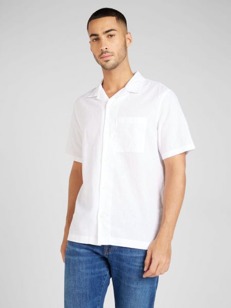 Λινό πουκάμισο Gap λευκό
