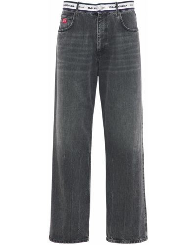 Bavlněné džíny Balenciaga šedé
