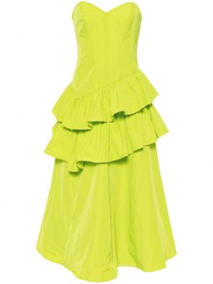 Midi šaty Marchesa Notte zelené