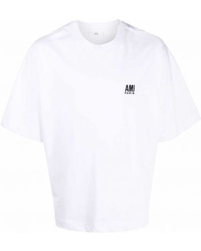 Camiseta con bordado Ami Paris blanco