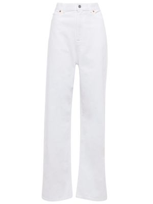 Jeansy z wysoką talią relaxed fit Valentino białe
