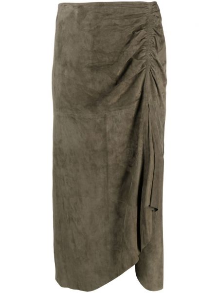 Suknja od brušene kože od velura Luisa Cerano zelena