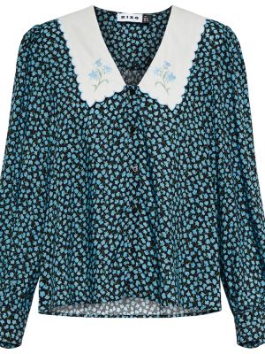 Bluză cu model floral Rixo albastru