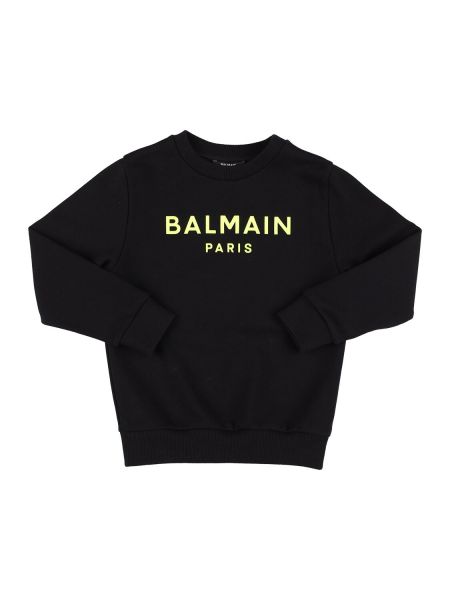 Sweatshirt i bomull för pojkar Balmain svart