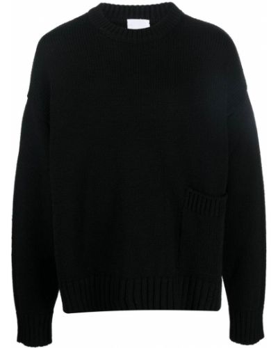 Вълнен пуловер с джобове Pt Torino черно