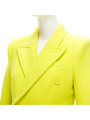 Płaszcz wełniany retro Balenciaga Vintage żółty