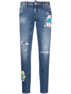 Skinny fit-jeans Dsquared2 blå