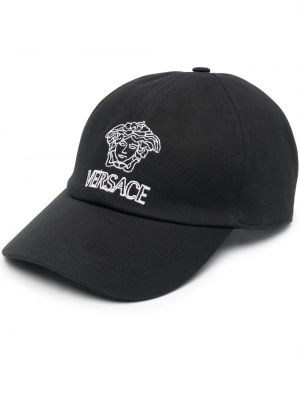 Brodert cap Versace svart