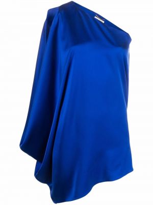 Robe de soirée drapé Saint Laurent bleu