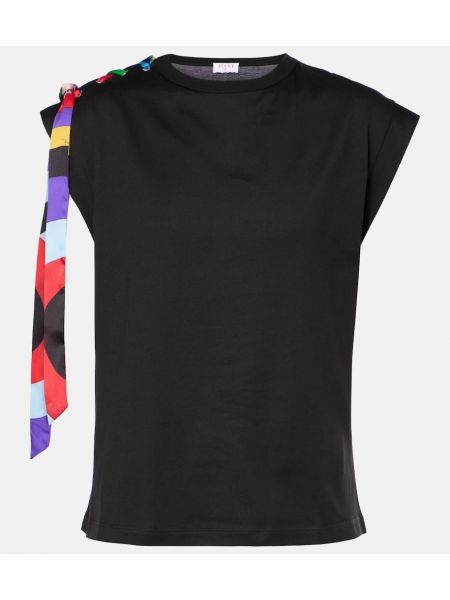 T-shirt i bomull i jersey Pucci svart