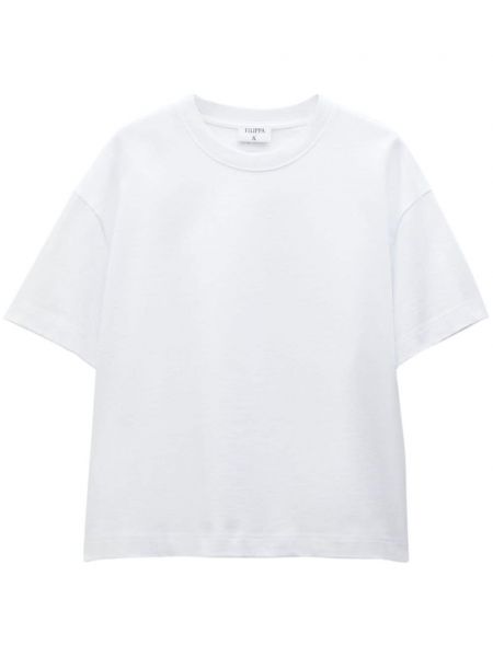 Oversized βαμβακερή μπλούζα Filippa K λευκό