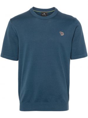 T-shirt aus baumwoll mit zebra-muster Ps Paul Smith blau