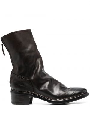Kožené kotníkové boty na zip Premiata hnědé