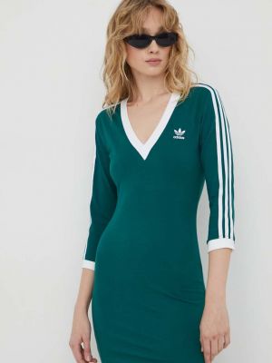 Sukienka długa dopasowana Adidas Originals zielona