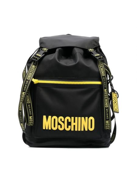 Czarny plecak z nadrukiem Moschino
