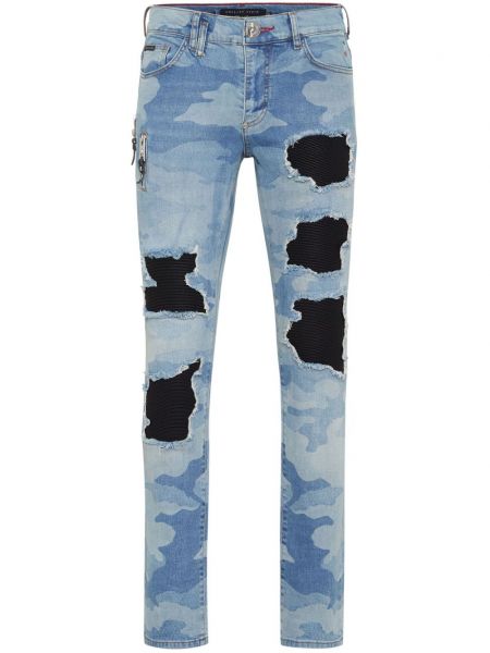 Stretch-jeans mit print mit camouflage-print Philipp Plein